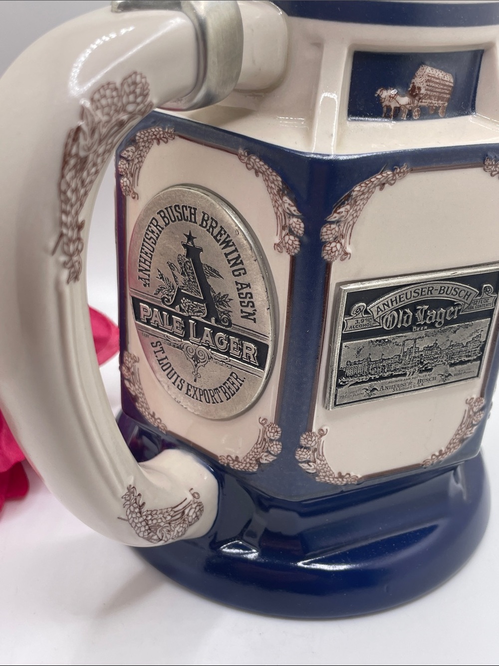 2001 Anheuser-Busch Pre-Prohibition Decorative Lidded Beer Stein - Picture 5 of 9